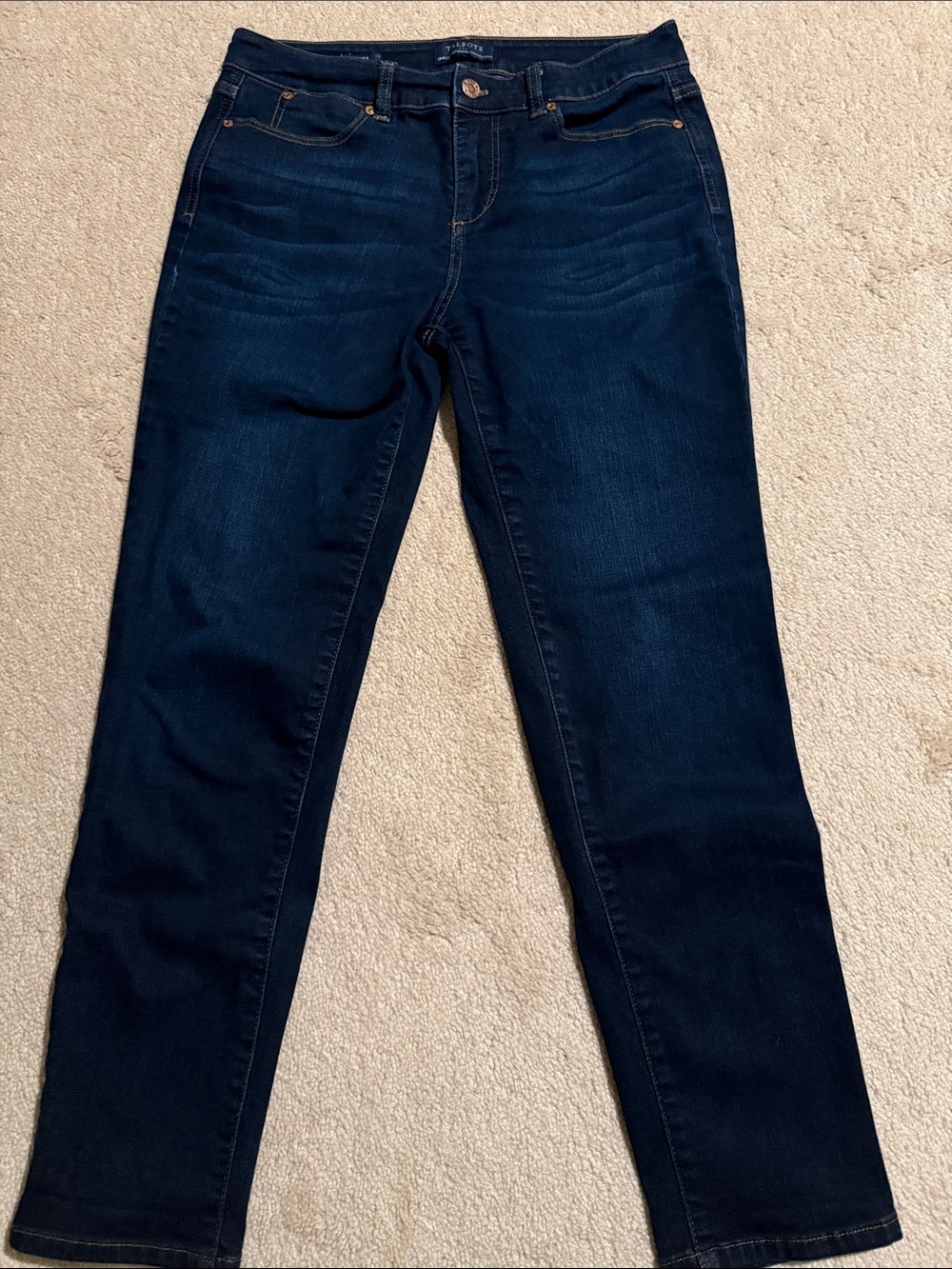 Talbots Dark Indigo Ankle Crop Straight Jeans